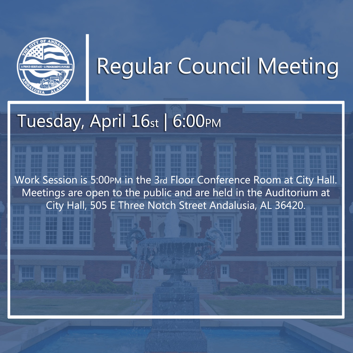 Website Regular Council Meeting April 16